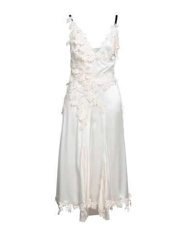 Ermanno Scervino Woman Midi Dress Ivory Size 6 Silk, Cotton, Polyester, Polyamide In White