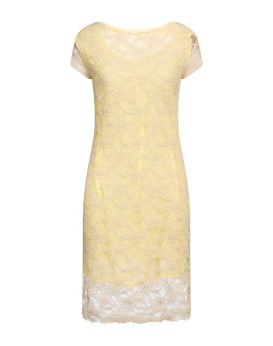 Trussardi Jeans Woman Midi Dress Yellow Size 4 Polyamide, Cotton