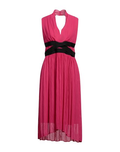 Tru Trussardi Woman Midi Dress Fuchsia Size 10 Polyester, Polyethylene In Pink