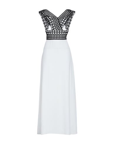 Trussardi Woman Maxi Dress White Size 6 Acetate, Viscose, Cotton, Polyester