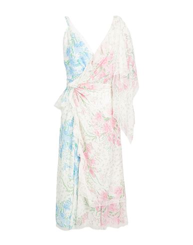 Ermanno Scervino Woman Midi Dress Off White Size 4 Silk, Polyamide, Viscose, Polyester