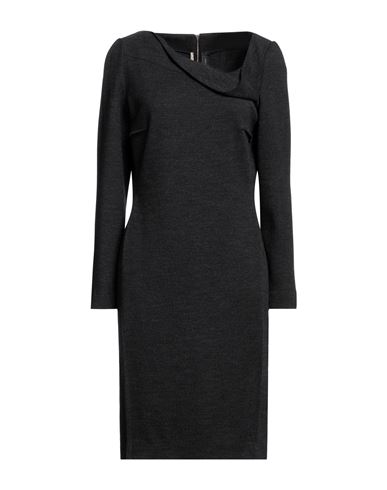 Roland Mouret Woman Midi Dress Steel Grey Size 12 Wool In Black