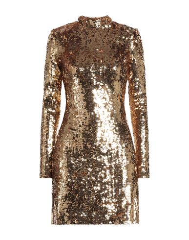 Elisabetta Franchi Woman Mini Dress Gold Size 8 Polyamide, Polyester