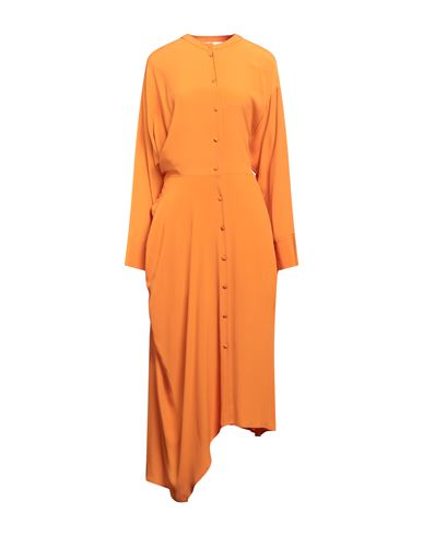 Erika Cavallini Woman Maxi Dress Mandarin Size 12 Acetate, Silk