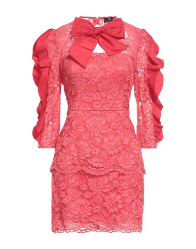 Elisabetta Franchi Woman Mini Dress Coral Size 4 Polyamide, Viscose, Polyester In Pink