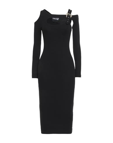 Versace Jeans Couture Woman Midi Dress Black Size 2 Cotton, Elastane