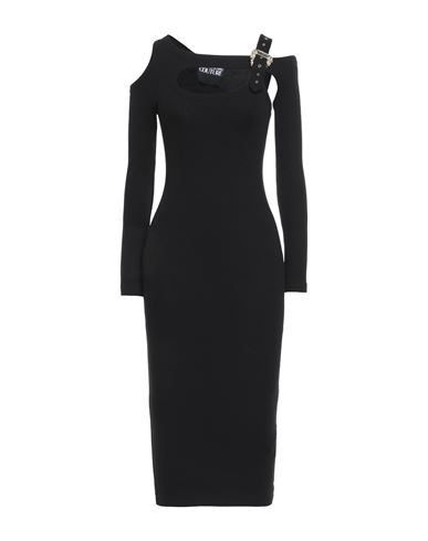 Versace Jeans Couture Woman Midi Dress Black Size 8 Cotton, Elastane