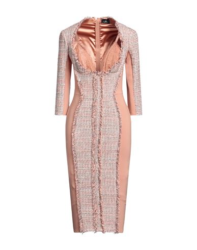 Elisabetta Franchi Woman Midi Dress Blush Size 4 Cotton, Acrylic, Polyester, Elastane In Pink