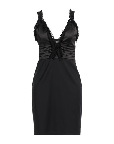 Manuel Ritz Woman Mini Dress Black Size 4 Polyester, Virgin Wool, Elastane