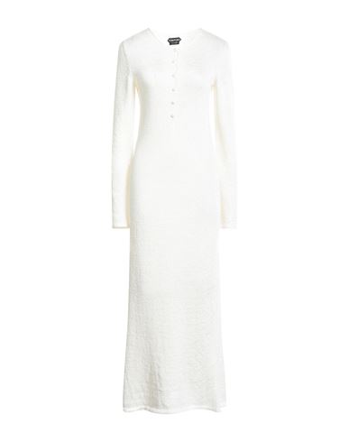 Tom Ford Woman Maxi Dress White Size L Viscose, Polyamide In White