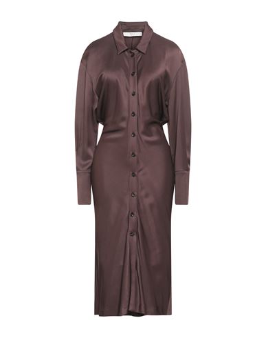 Tela Woman Midi Dress Cocoa Size 6 Viscose, Wool In Brown