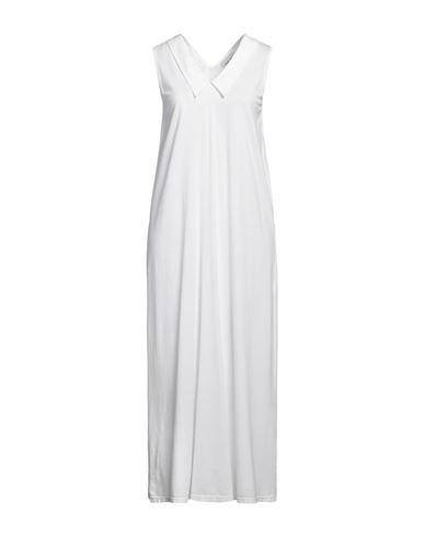 Scaglione Woman Long Dress White Size M Cotton