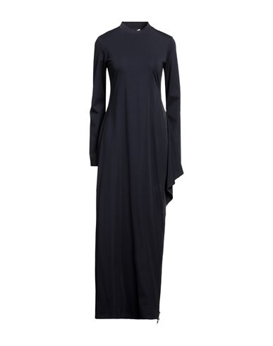 Shop Jw Anderson Woman Maxi Dress Midnight Blue Size 8 Viscose, Polyamide, Elastane, Cotton, Polyester