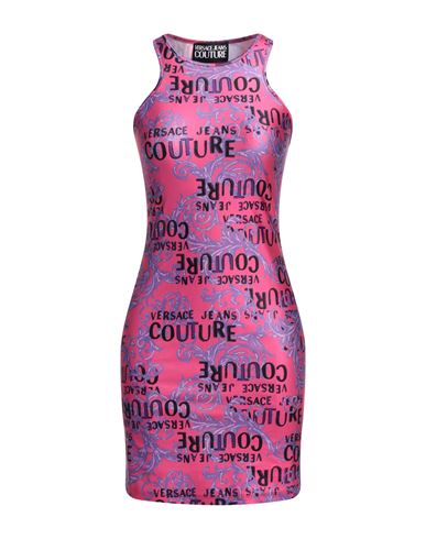 Versace Jeans Couture Woman Mini Dress Fuchsia Size 8 Polyester, Elastane In Pink