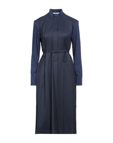 Shop Agnona Woman Midi Dress Blue Size 10 Wool, Cashmere, Silk