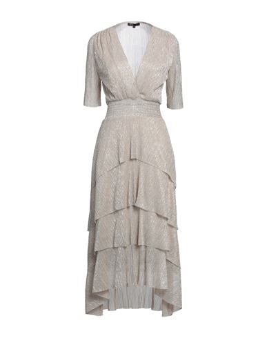 Maje Woman Midi Dress Platinum Size 10 Polyester In Grey