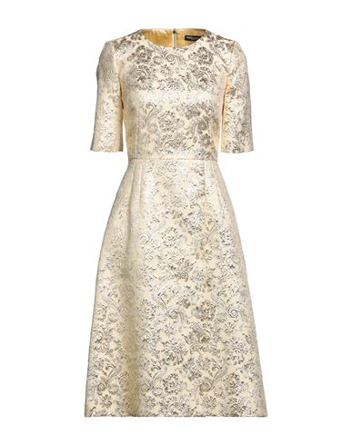 Dolce & Gabbana Woman Midi Dress Gold Size 4 Polyester, Polyamide, Metallic Polyester