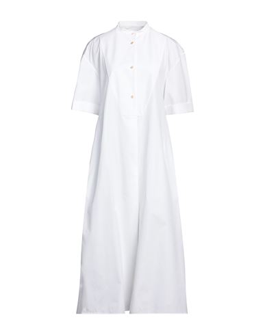 Jil Sander Woman Midi Dress White Size 2 Cotton