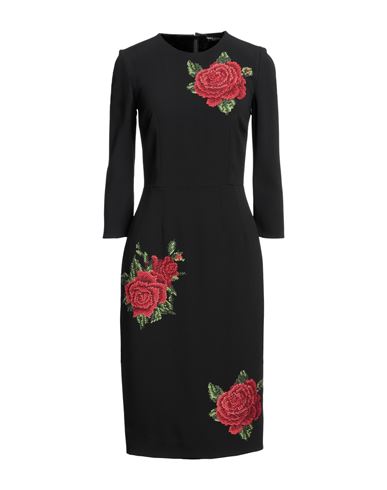 Dolce & Gabbana Woman Midi Dress Black Size 6 Viscose, Acrylic, Elastane