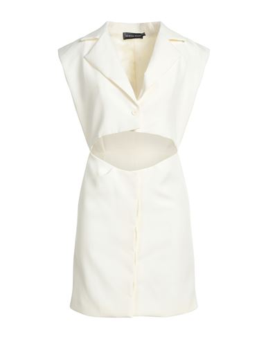 Vanessa Scott Woman Mini Dress Ivory Size M Polyester, Elastane In White