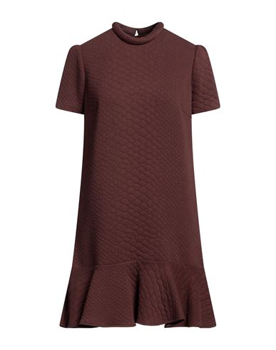 Elisabetta Franchi Woman Mini Dress Brown Size 6 Polyamide, Cotton