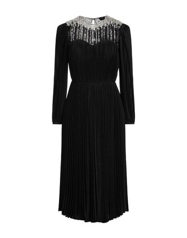 Elisabetta Franchi Woman Midi Dress Black Size 8 Viscose, Polyester, Polyamide, Elastane In Black