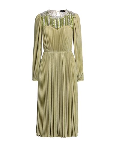 ELISABETTA FRANCHI ELISABETTA FRANCHI WOMAN MIDI DRESS SAGE GREEN SIZE 4 VISCOSE, POLYESTER, POLYAMIDE, ELASTANE 
