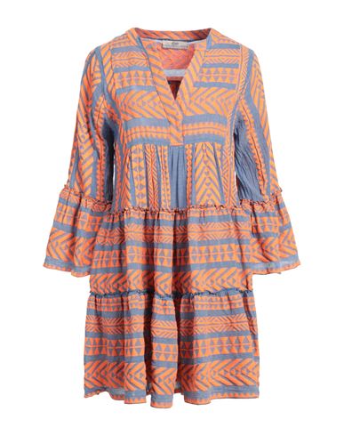 Shop Devotion Twins Woman Mini Dress Orange Size M Cotton, Pes - Polyethersulfone