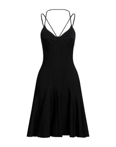 Alexander Mcqueen Woman Midi Dress Black Size L Viscose, Polyester, Polyamide, Elastane