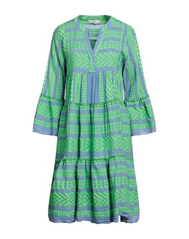 Devotion Twins Woman Midi Dress Acid Green Size S Cotton, Pes - Polyethersulfone