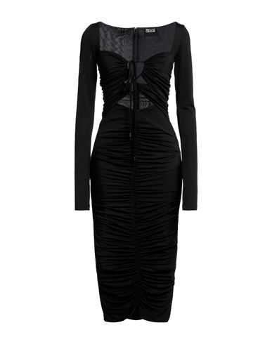 Versace Jeans Couture Woman Midi Dress Black Size 6 Acetate, Elastane