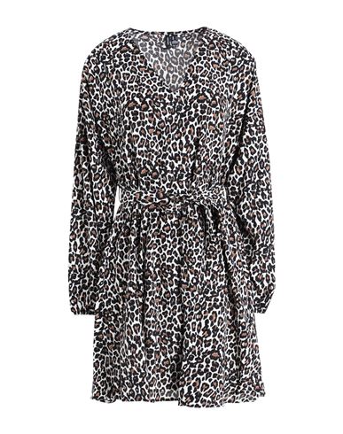 Vero Moda Woman Mini Dress Brown Size Xl Recycled Polyester, Polyester, Elastane