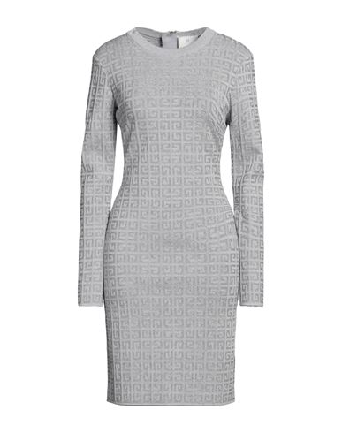 Givenchy Woman Mini Dress Light Grey Size M Viscose, Polyester, Polyamide, Elastane