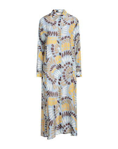 Jucca Woman Midi Dress Pastel Blue Size 10 Silk