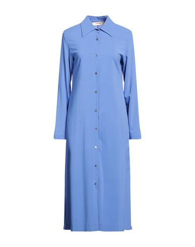 Jucca Woman Midi Dress Slate Blue Size 10 Viscose, Elastane