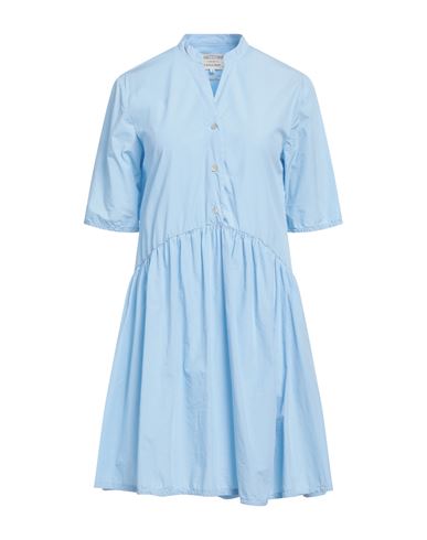 Alessia Santi Woman Short Dress Azure Size 6 Cotton In Blue