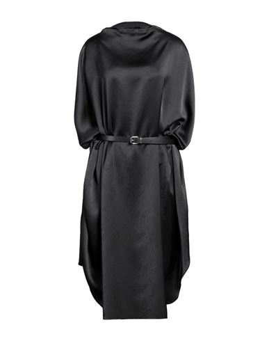 Mm6 Maison Margiela Woman Midi Dress Black Size Onesize Polyester, Calfskin