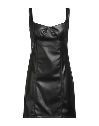 Vanessa Scott Woman Mini Dress Black Size L Polyurethane, Viscose, Polyester