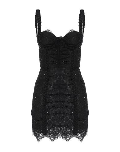 Alessandra Rich Woman Mini Dress Black Size 4 Viscose, Polyester, Polyamide
