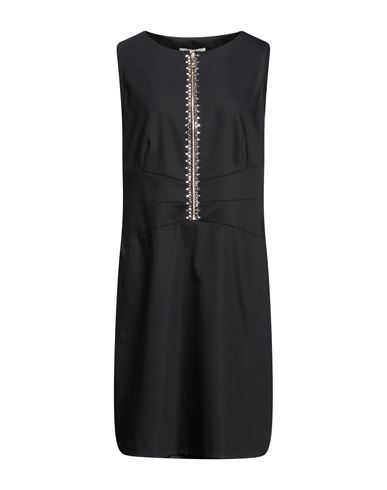 Angelo Marani Woman Midi Dress Black Size 16 Cotton, Polyamide, Elastane