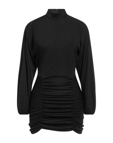Dondup Woman Mini Dress Black Size Xl Polyester, Elastane