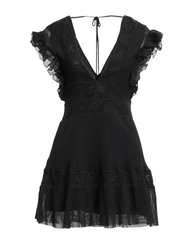 Pinko Woman Mini Dress Black Size 6 Cotton, Nylon In Black