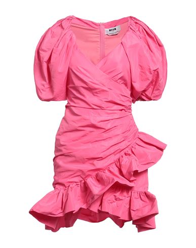 Msgm Woman Mini Dress Fuchsia Size 4 Polyester In Pink