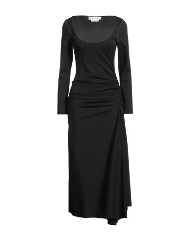 Marni Woman Midi Dress Black Size 6 Viscose, Polyamide, Elastane