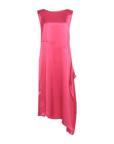Manila Grace Woman Midi Dress Fuchsia Size 6 Silk In Pink
