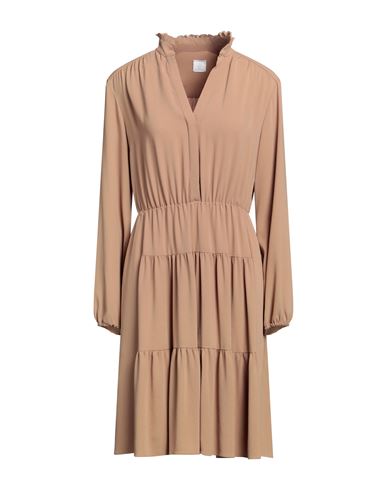 Shop Eleventy Woman Midi Dress Camel Size 6 Triacetate, Polyester In Beige