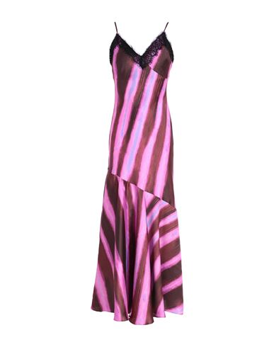 Topshop Woman Long Dress Fuchsia Size 10 Polyester In Pink