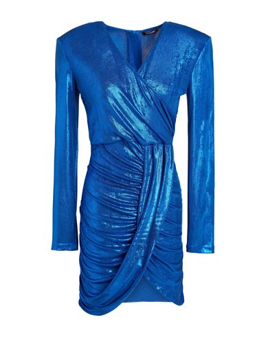 Balmain Woman Mini Dress Bright Blue Size 6 Polyester, Elastane