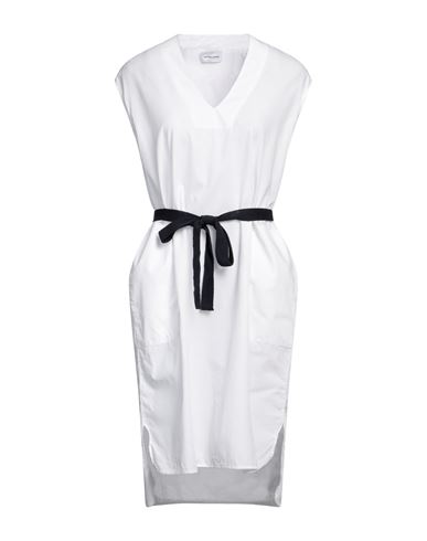 Scaglione Woman Midi Dress White Size M Cotton, Viscose