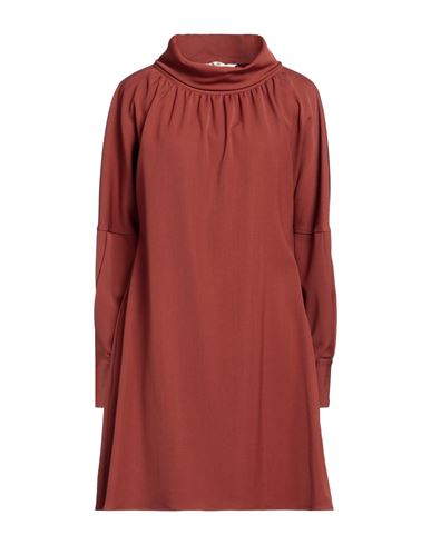 Le Sarte Pettegole Woman Mini Dress Cocoa Size 6 Polyester, Virgin Wool, Elastane In Brown